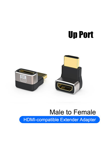 Choice E 8K HDMI-Compatible2.1 Cable Adapter 90 Degree Right Angle Elbow Conn...