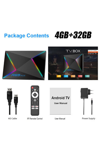 Choice EU Plug 4GB 32GB R69 plus Voice Control 8K Ultra HD TV Box Octa Core Allwinner H728 Supports Netfli