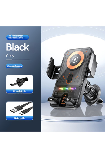 Choice حامل شاحن سيارة لاسلكي عالمي F18 أسود 15 وات، مستشعر تلقائي، كهربائي ت...