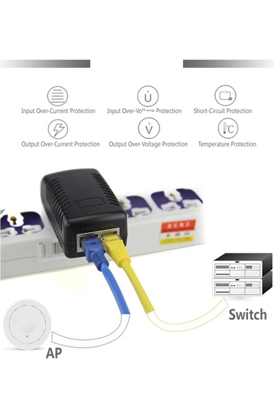 Choice 24V1A قابس الولايات المتحدة POE حاقن 12V 15V 24V 48V الاتحاد الأوروبي الولايات المتحدة قابس لكاميرا CCTV IP مزود الطاقة إيثرنت محول