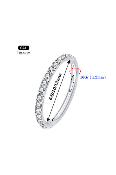 Choice 6 مم 16 جرام زركونيا مكعب مائل قطعة واحدة من حلقات الحاجز الأنفي من ال...