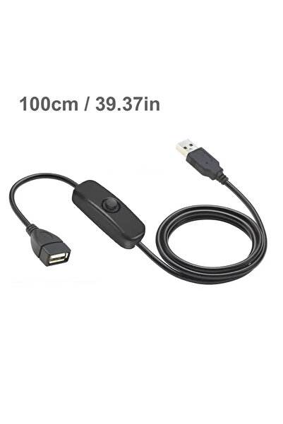 Choice كابل تمديد USB M إلى F بطول 100 سم، كابل شاحن ومزامنة بيانات مع مفتاح تشغيل/إيقاف، كابل تمديد USB