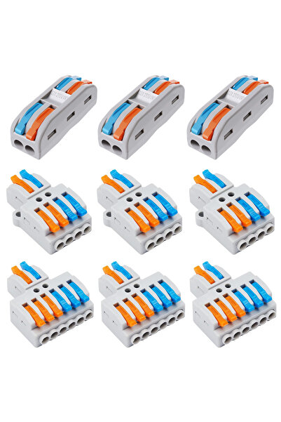 Choice مجموعة متنوعة من 9 قطع من موصلات الأسلاك المدمجة، مجموعة موصلات الرافع...