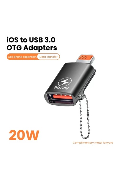 Choice Black USB 3.0 OTG Adapter for IPhone 14 13 12 11 Pro XS Max XR X 8 Plus 7 6s IPad Lightning Male To