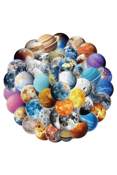 Choice 50pcs 50Pcs Planet Space Station Dream Transparent Stickers Planet Star DIY Luggage Stickers Creativ