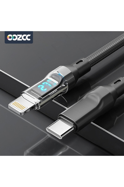 Choice 100cm-3.3ft-39.4in Type-C to Lightning PD 27W Fast Charge Cable LCD Di...