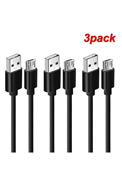 Choice كابل شحن سريع NNBILI أسود بطول 1 متر، مكون من 3 قطع، يدعم تقنية Micro ...