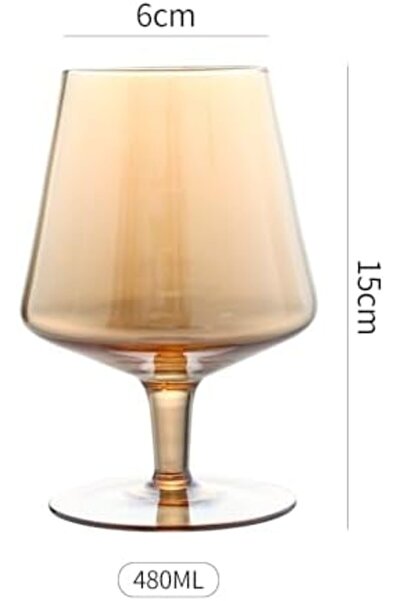 sharpdo 6 Pieces 480ml Flat Diamond Glass for Fruit, Juice, and Drinks (Amber), by Sharbedo