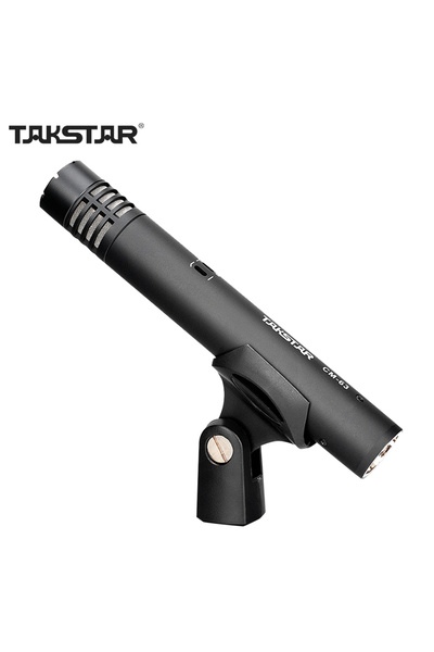 TakStar ميكروفون مكثف احترافي أسود CM-63 ذو غشاء مقاوم للرطوبة XLR قلبي الشكل
