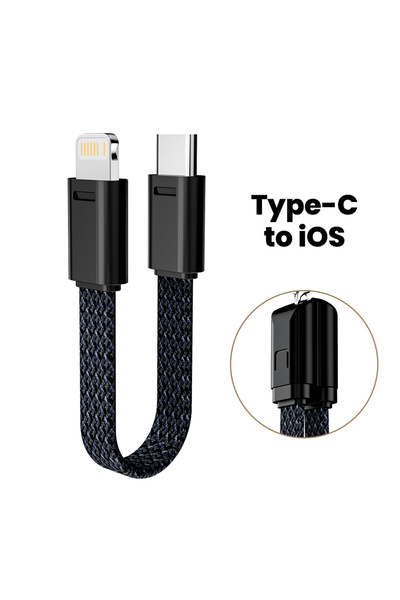 Choice كابل بيانات قصير من أولاف 27 وات من النوع C إلى النوع C بقدرة 60 وات ل...