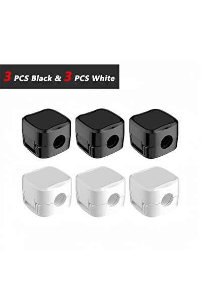 Choice5 3 مشابك كابلات سوداء و3 بيضاء غير مغناطيسية قوية، حامل كابلات قابل لل...