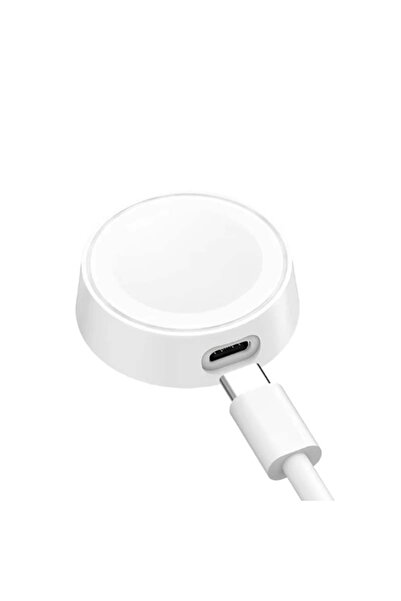 Choice شاحن لاسلكي مغناطيسي من نوع C لساعة سامسونج واتش 7 باللون الأبيض مع قا...