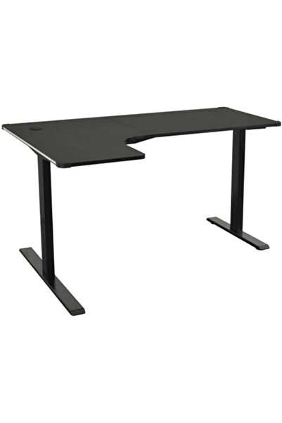 sharpdo Adjustable Height Electric Desk in L-Shape with Single Motor - Black