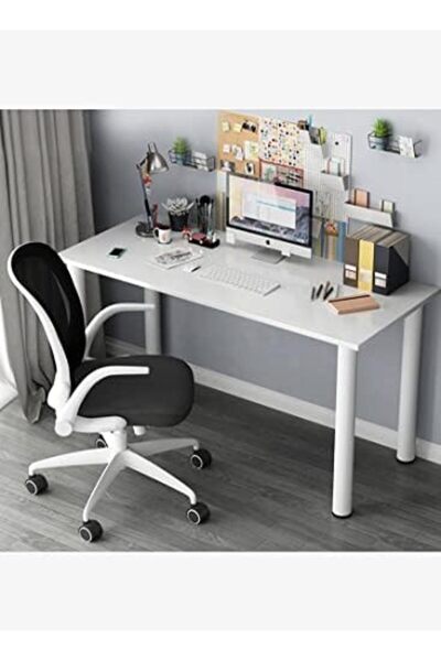 sharpdo Shardoo Home Computer Desk for Study with a Simple Design, White