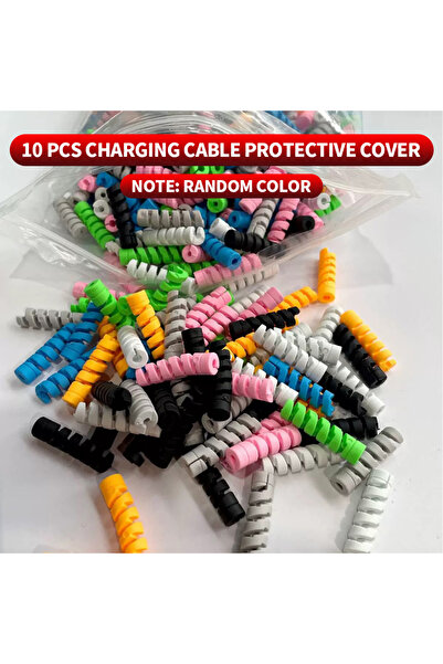 Choice 10 قطع 50/30/10 قطع واقي كابل سيليكون - منظم كابل حلزوني، مناسب لشحن USB