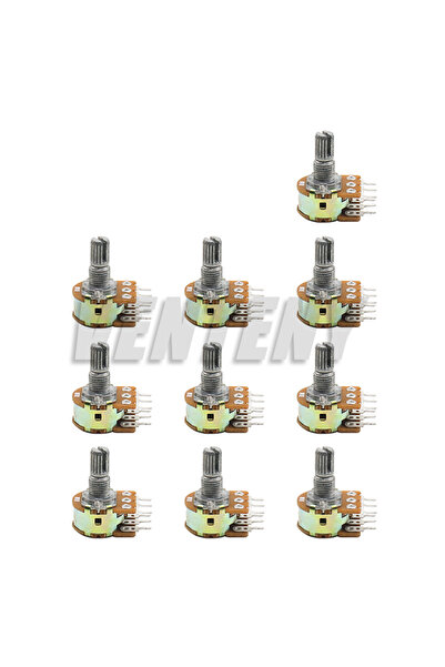 Choice 10 كيلو أوم 10 قطع WH148 مقياس الجهد 6 دبابيس 15 مم عمود مع صواميل وغسالات مقياس الجهد الخطي B1K B2