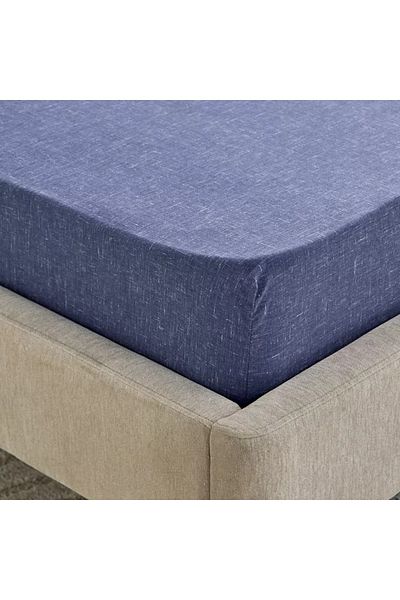 Home Box Lavish Triblend Melange Aouli Printed Cotton Twin Fitted Sheet - 120x200+33 cm