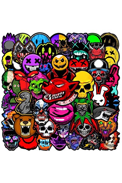 Choice ملصقات جمجمة من سلسلة الرعب متعددة الألوان، 50 قطعة، ملصقات JDM DIY، ق...