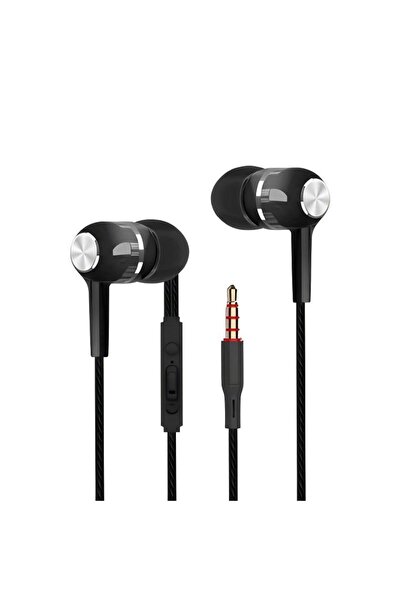 Choice1 سماعات أذن سلكية سوداء مقاس 3.5 مم مع ميكروفون وسماعات أذن ستيريو عال...