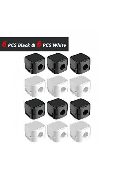 Choice 6 مشابك كابلات سوداء و6 بيضاء قوية، حامل كابلات قابل للتعديل | منظم لا...