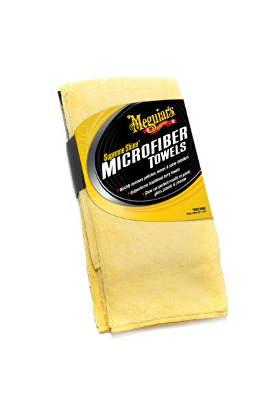 Meguiars منشفة من الألياف الدقيقة فائقة اللمعان متعددة الأسطح قابلة لإعادة الاستخدام، مكونة من 3 قطع، مقاس 16 × 24 بوصة