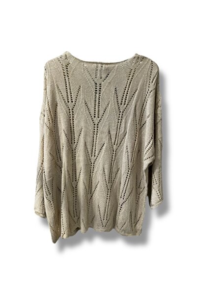 SUMEF Oversize ανοιχτόχρωμη μερσεριζέ πλεκτή μπλούζα γυναικεία λαιμόκοψη V (Συμβατό με μέγεθος 38-52)