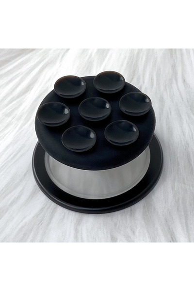 Choice حامل هاتف دائري أسود من Grippopso عالمي مغناطيسي مزود بكوب شفط للمرآة والدش مصنوع من السيليكون