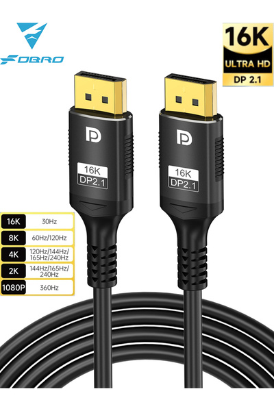 Choice 3M 16K DP2.1-1027 16K DP Cable 8K@120Hz/60Hz 4K@240Hz 80Gbps Displayport 2.1 HDR Video Audio Cable f