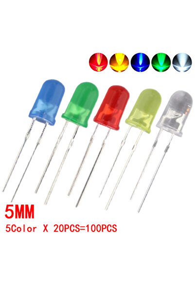 Choice1 5 مم 100 قطعة 100 قطعة 3 مم 5 مم ضوء LED أبيض أصفر أحمر أخضر أزرق مجم...