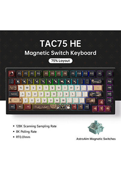 Choice لوحة مفاتيح ألعاب Lord of Mysteries 2 AKKO TAC75 HE ذات المفتاح المغناطيسي 75%، مزودة بخاصية التشغيل السريع 0.005 متر