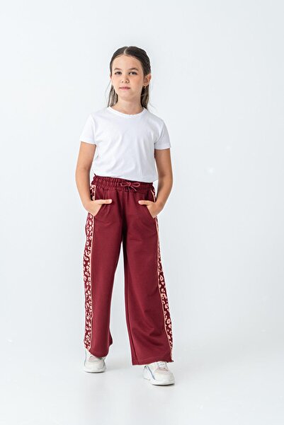 Mışıl Kids Двулинейни панталони за момичета с принт по цялата дължина