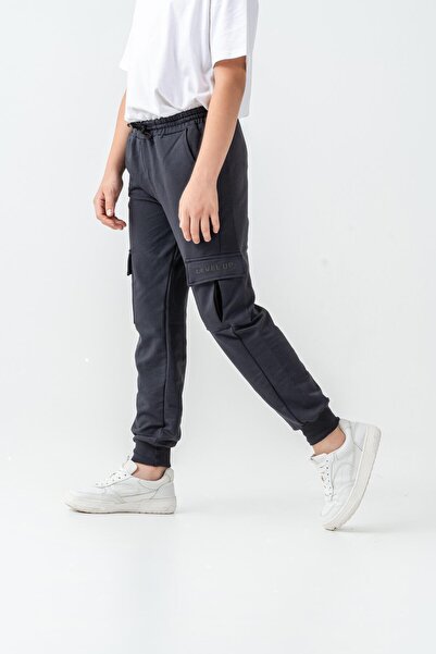 Mışıl Kids Pantaloni de trening pentru băieți cu buzunar pentru marfă, cu imp...