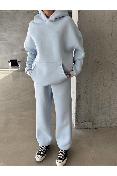 OYKUWEAR OW Bebe Mavi Oversize Yüksek Bel Jogger