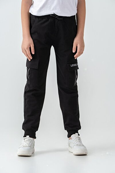 Mışıl Kids Pantaloni de trening pentru băieți cu buzunar pentru marfă, cu imp...