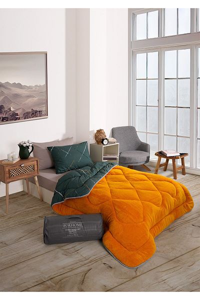 Sudemhome Single Welsoft Sleeping Set Double Sided Wellsoft Fluffy Fleece Quilt and 100X200 Elastic Sheet
