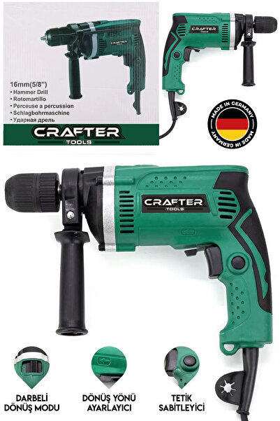 CRAFTERTOOLS Profesyonel 13mm Metal Şanzuman Elektrikli Matkap