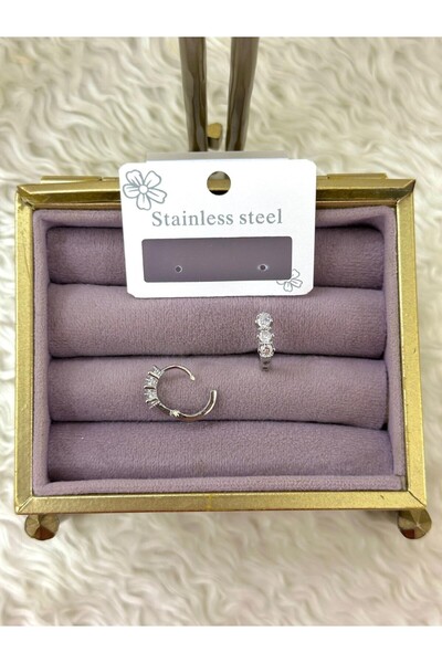 BY YASİN TOPÇU Three Stone Elegant Earrings