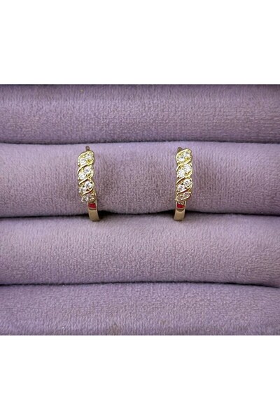 BY YASİN TOPÇU Twisted Stone Steel Earrings