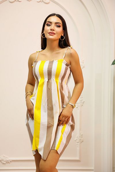 Vegove Striped Detailed Beach Dress