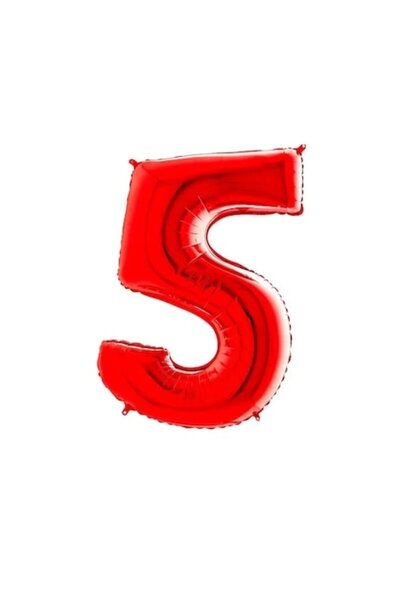 ERMA Smart Balloon foil number 5, red, anniversary party, 100 cm