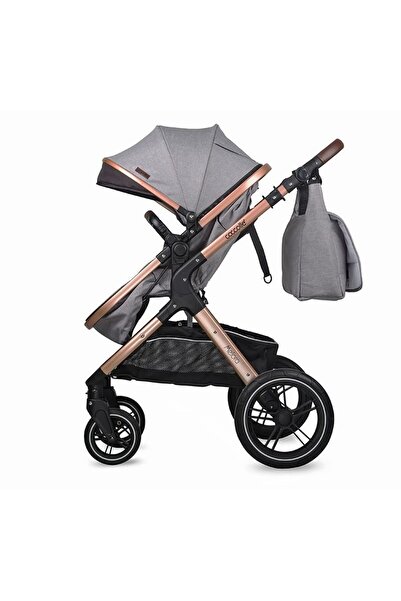 Coccolle Carucior transformabil 3 in 1 Melora, Cadru aluminiu, Roti mari, Pliere compacta, Maner aju