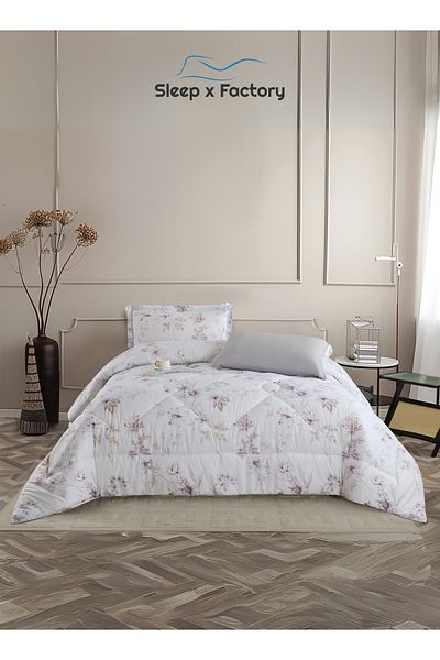Sleep x Factory Rest Dose 4-Piece Comforter Set – Soft Polyester Fabric & Filling – Size 240×180 cm
