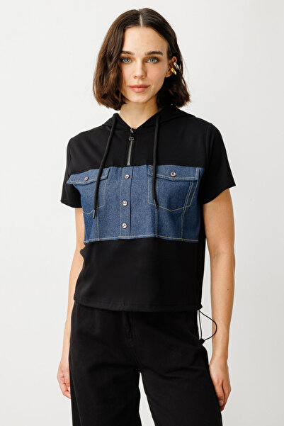 ON تفاصيل من الدنيم بغطاء رأس