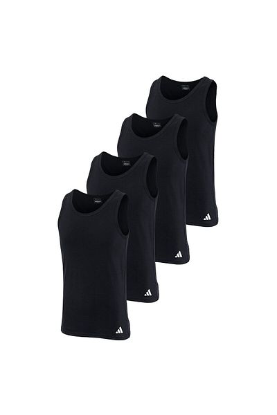 adidas Herren Unterhemden, 4er Pack - Tank Top, Active Flex Cotton, ärmellos, einfarbig
