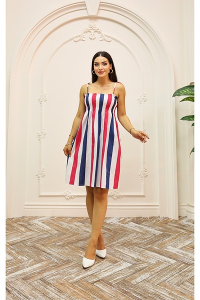 Vegove Striped Detailed Beach Dress