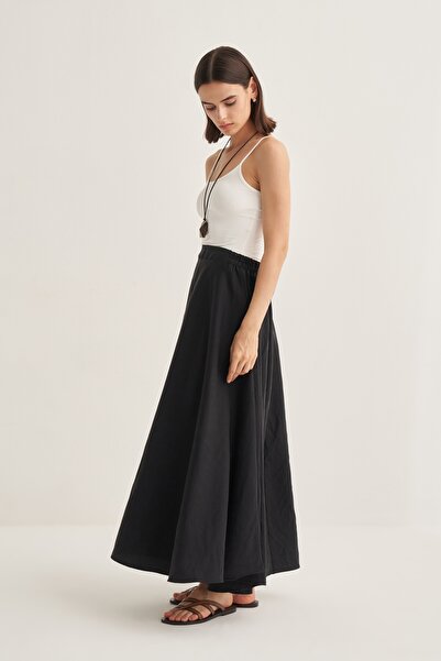 EBU Prive Kadın Kloş Etek Siyah