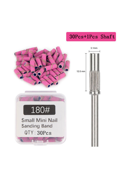 Choice4 مجموعة من 30 قطعة من أشرطة صنفرة الأظافر الصغيرة مقاس 3.1 مم مع عمود ...