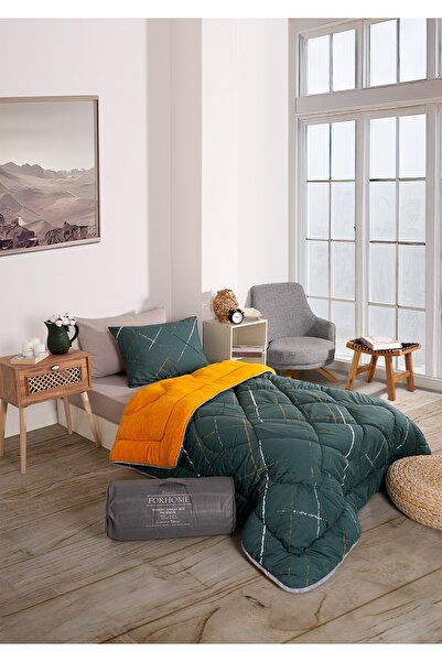 argehome Tek Kişilik Welsoft Uyku Seti Çift Taraflı Wellsoft Pofuduk Polar Yorgan ve Lastikli Çarşaf