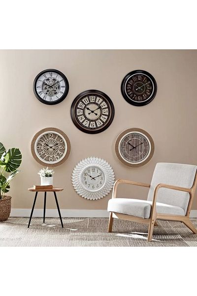 Home Box Saratoga Wall Clock with Hemp Rope Runway - 51x5.5 cm