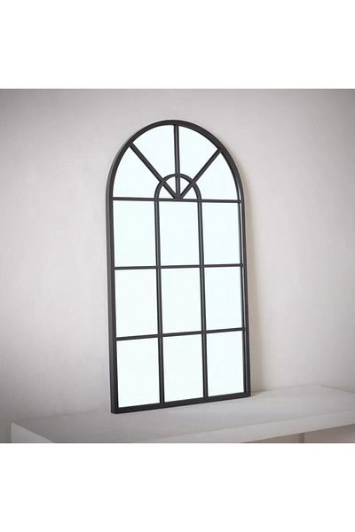 Home Box Fresco Metal Frame Windowpane Wall Mirror - 40x70 cm
